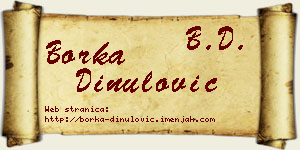 Borka Dinulović vizit kartica